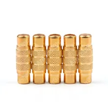 5 Pcs Gold RCA AV Audio Video Female To Female Coupler Connector Extension