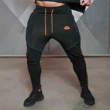 Mode für männer turnhallen lässig jogger jogginghose jogginghose workout hose baumwolle sporting schwarz orange hose