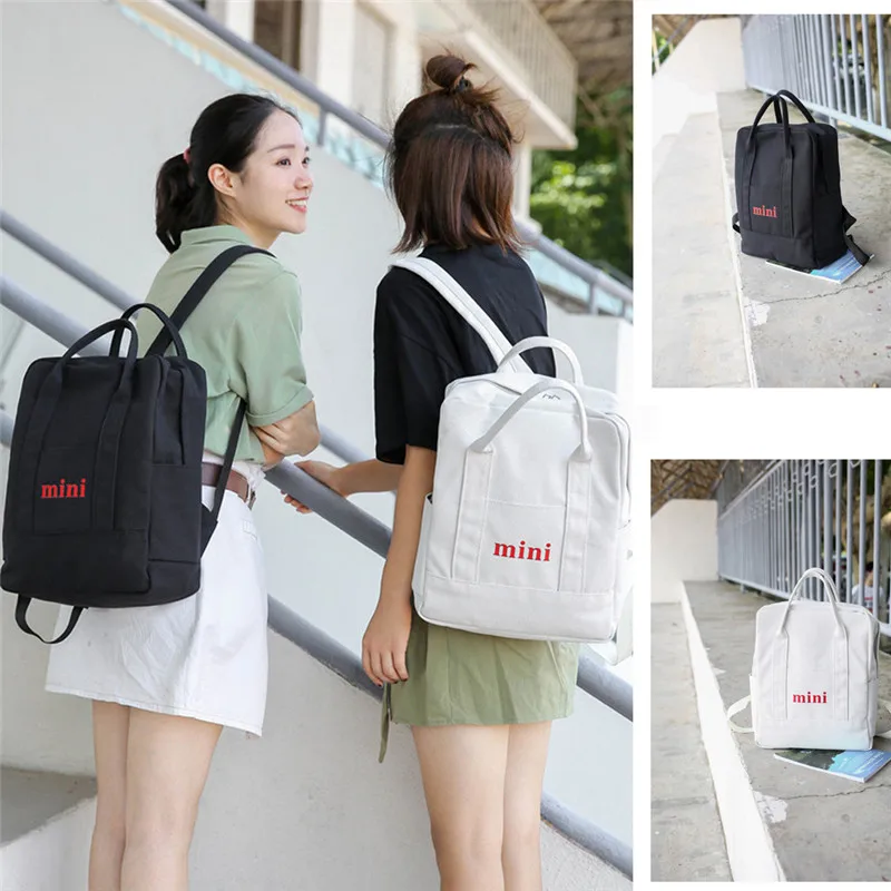 

NOENNAME_NULL Fashion Design Canvas Women Backpack Korean Girls School Bag Bookbags Bagpack
