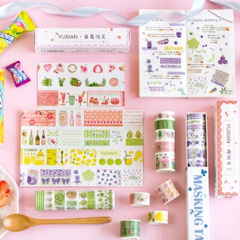 

Coloffice 10PCs/Set Masking Tape Fruity Notes Series Small Fresh Handbook DIY Stationery Decoration Cute Stickers For Kids Gifts
