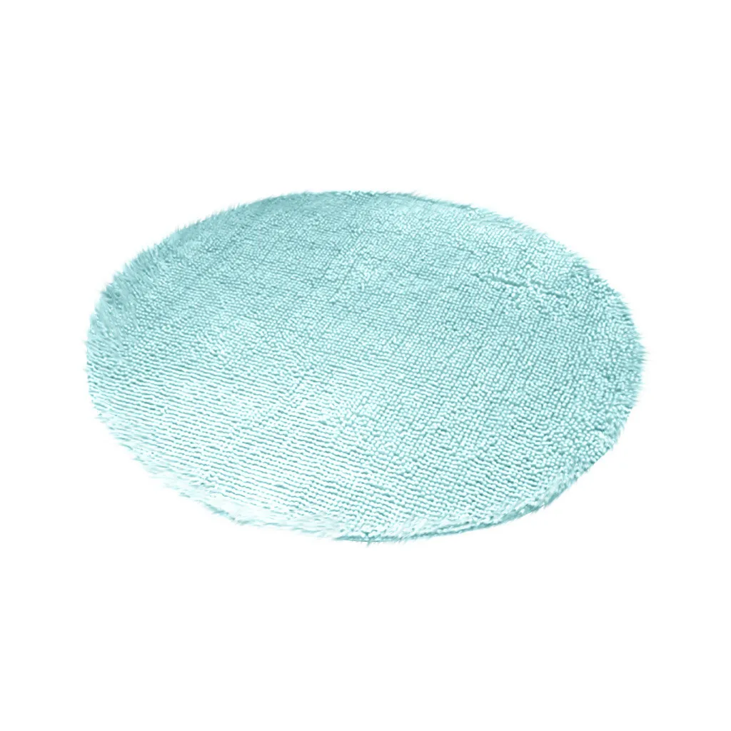 Light blue Мягкий круглый напольный коврик, нескользящий, впитывающий, прочный, синель, ковер для ванной комнаты, кухни, гостиной, kleed woonkamer 60x60 см - Цвет: Light blue