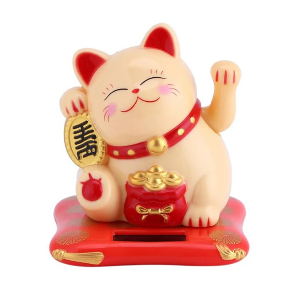 Модный черный/белый Maneki Neko на солнечных батареях, радушный Кот, удача для дома, автомобиля, отеля, ресторана, украшения, Ремесло