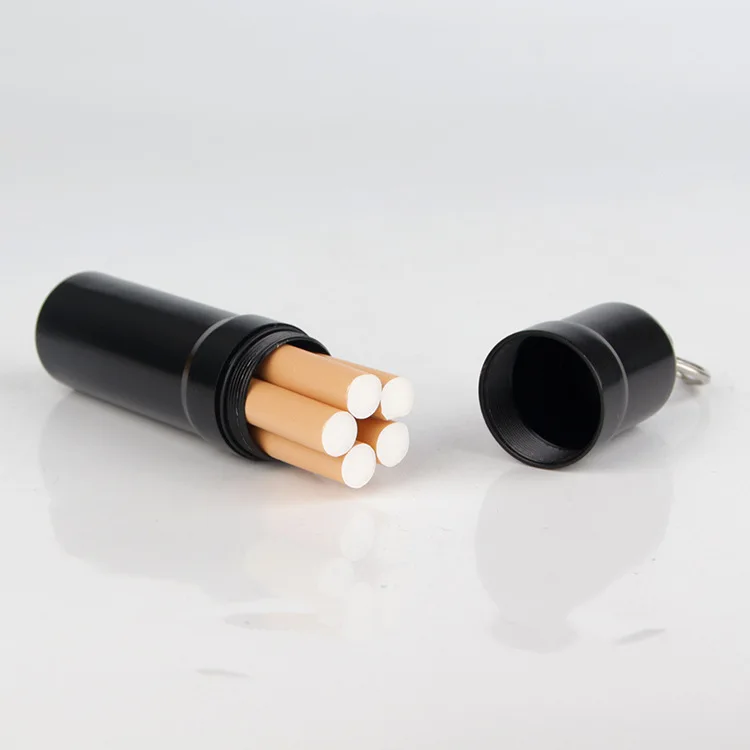 Портативный мини портсигар из алюминиевого сплава с бокс-брелок Водонепроницаемый чехол для таблеток 5 сигарет Пепельница HY-659 - Цвет: for 5 cigarettes