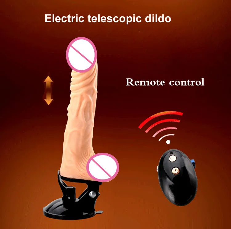 ФОТО Electric telescopic dildos vibrator USB charging medic silicone false penis Strong sucker big dick adult sex toys for women 009