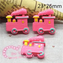 50 шт. Танк двигателя розовый поезд смолы кабошон с плоской задней поверхностью для украшения телефона, DIY
