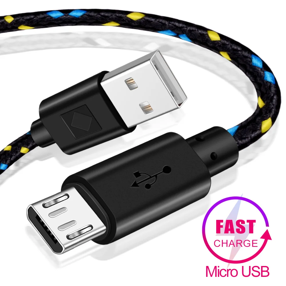 أولاف المصغّر USB كابل 1 m 2 m 3 m النايلون مضفر سريع كابل شحن سامسونج هواوي Xiaomi شاحن هاتف محمول يعمل بنظام تشغيل أندرويد USB كابل الشاحن أولاف المصغّر USB كابل 1 m 2 m 3 m النايلون مضفر سريع كابل شحن سامسونج هواوي Xiaomi شاحن هاتف محمول يعمل بنظام تشغيل أندرويد USB كابل الشاحن