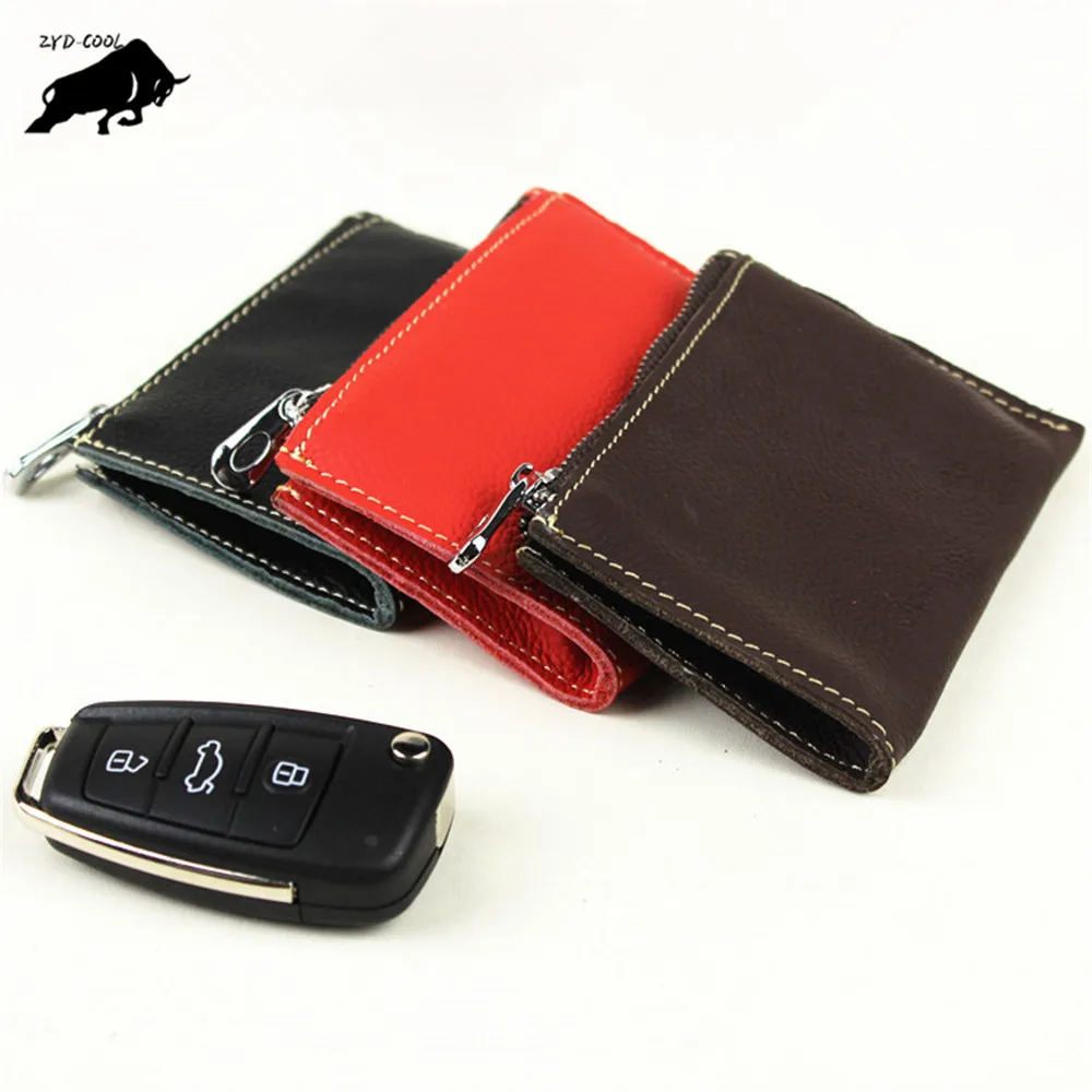 

ZYD-COOL High Quality Genuine Leather Coin Purse Women Key Holder Cow Leather Men Key Wallets Vintage Card Holder Housekeeper