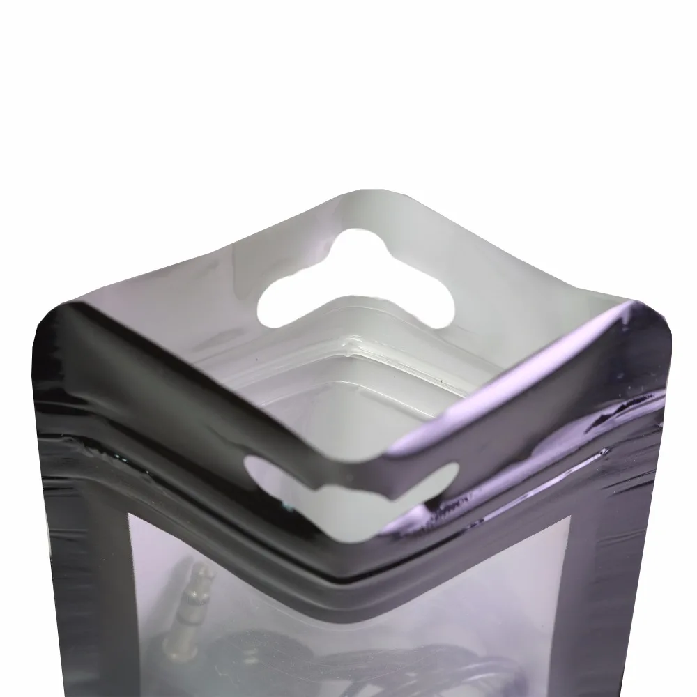 100 шт. плоские белые/черные прозрачные передние майларовые сумки на молнии сумка