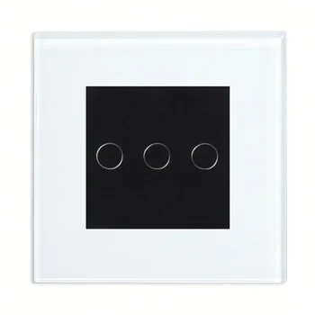 

240v Touch Switch 3 Gang 1 Way Wall Switch With Crystal Panel White Light Switch Eu Uk Us Au Italy