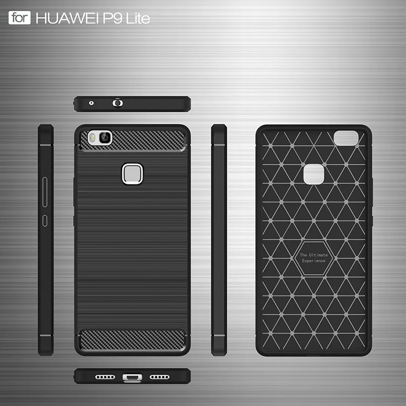 carbon fiber brushed silicone case huawei P9 Lite (5)
