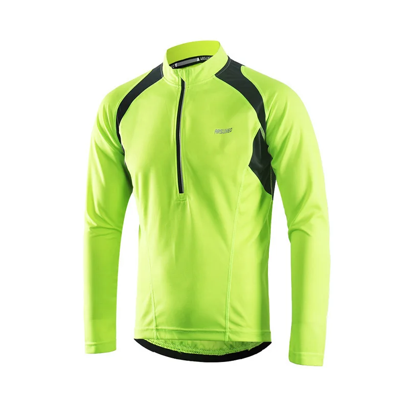 ARSUXEO Для мужчин с длинным рукавом велосипедные майки футболка для велоспорта MTB горный куртка для велосипеда, байка Костюмы светоотражающие полосы карманов