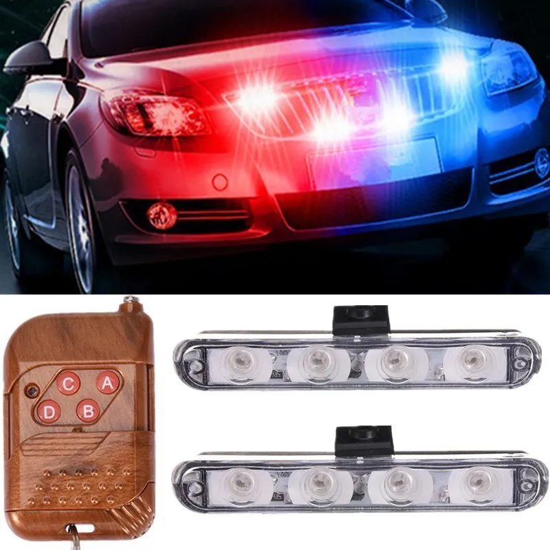 Waterproof DC12V Wireless Remote 4LED Ambulance Police light control