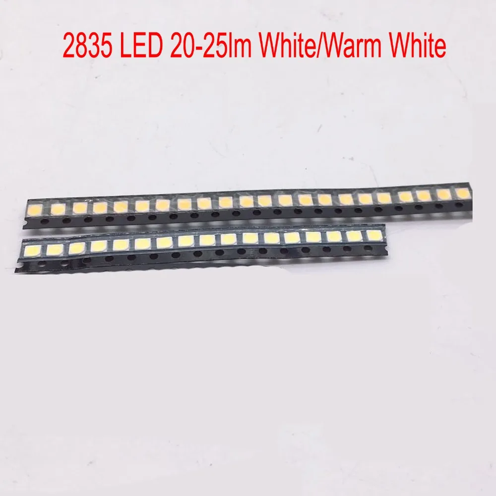 

100pcs 0.2W SMD 2835 LED Lamp Bead 20-25lm White/Warm White SMD LED Beads LED Chip DC3.0-3.6V for All Kinds of LED Light