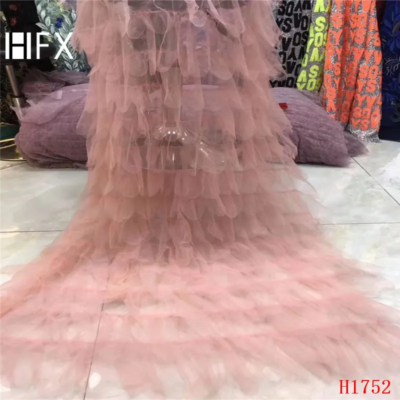

New Style Nigerian 3D Lace Fabrics 2019 High Quality Tulle African Laces Fabric Wedding French Tulle Lace Material F1752