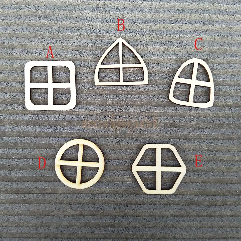 MagiDeal 20pcs Natural Wooden Fairy Windows DIY Craft Scrapbook Handmade Party & Holiday DIY Decorations