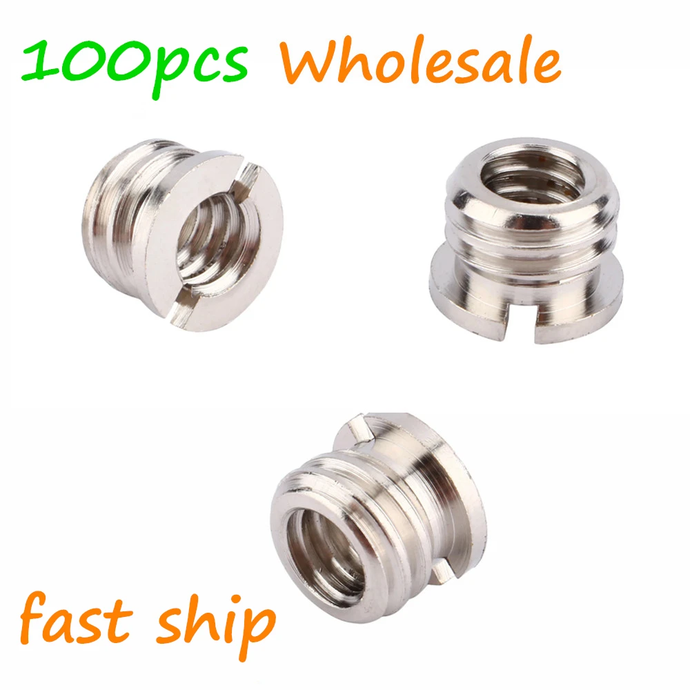 

100pcs wholesale cheap price Convert Screw Adapter Female 1/4 to Male 3/8 for Tripod Monopod Ball head Camera DSLR Accessories