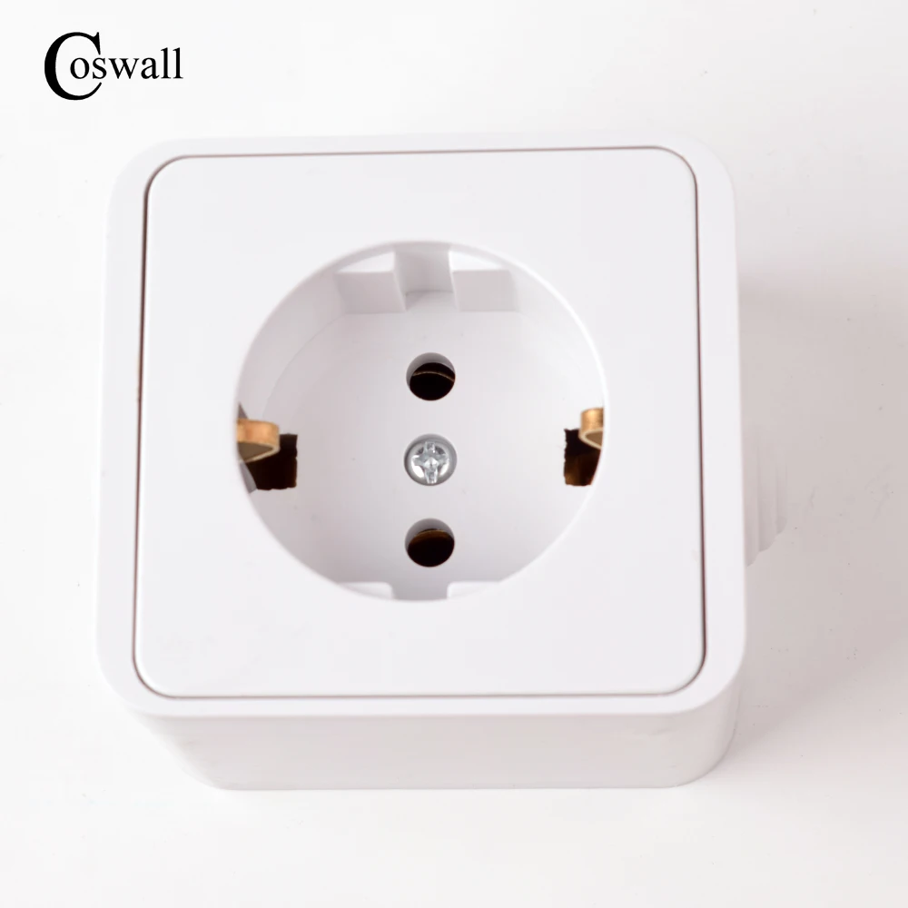 Coswall External Wall Power Socket, 16A EU Standard Electrical Outlet