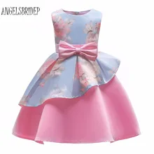 ANGELSBRIDEP элегантный лук детский конкурс красоты цветок Девушки s выпускное платье Дети девушки для свадьбы Розовый цветок девушки платья