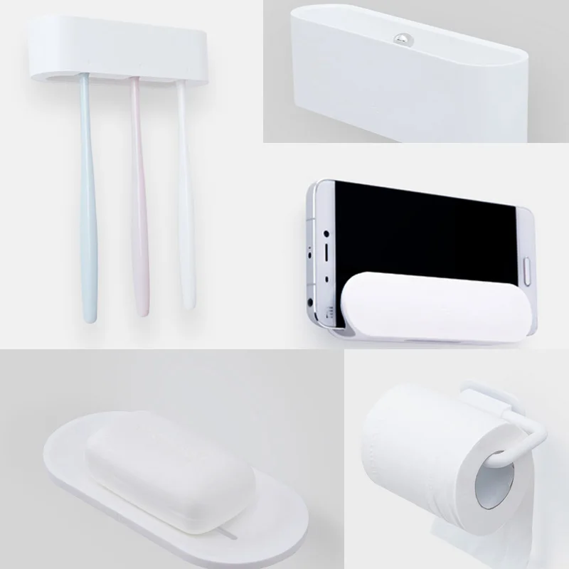 Xiaomi mijia HL для ванной комнаты 5 в 1 Набор для мыла зуб крюк Коробка для хранения и держатель для телефона для ванной комнаты душевая комната инструмент