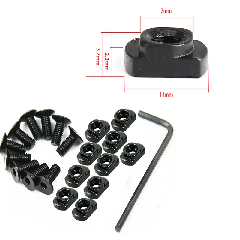

10pcs Hunting accessories Steel T-Nut Standard Screw Replacement Set for MLOK Handguard Rail Sections