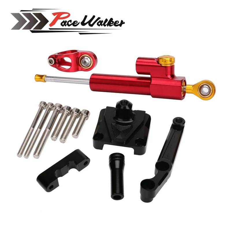 

Motorcycle CNC Aluminium Steering Damper + Adjustable Stabilizer Bracket Mount kit For Kawasaki NINJA 250R EX250 2008-2015