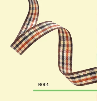 

100yards/roll 5/8 Inch(15mm) High Quality Tartan Plaid Ribbon For Clothing