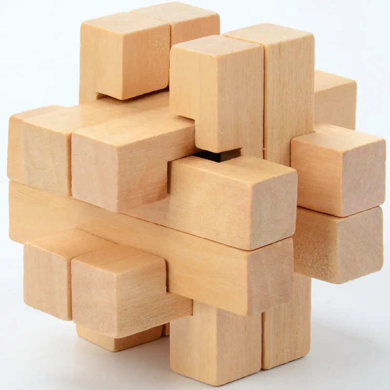 Китайская классическая 3D деревянная головоломка замок игрушки куб игра Забавный замок дизайн Головоломка Развивающие игрушки для детей и взрослых - Цвет: Treasure lock