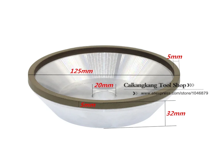 150% BW 125*20*32*5*5 мм Алмазное шлифовальное колесо с высоким содержанием 125 мм чаша-образное колесо шлифовальный станок шлифовальный