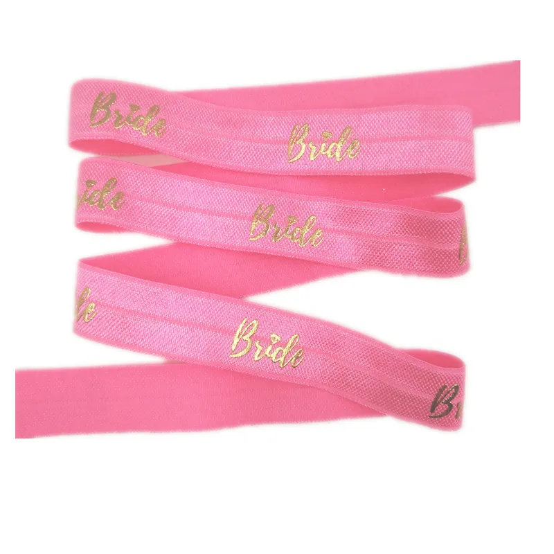 

WM 10 yards lot 5/8inch 16mm 170524002 156 color Bride design foil printed folded over elastic FOE