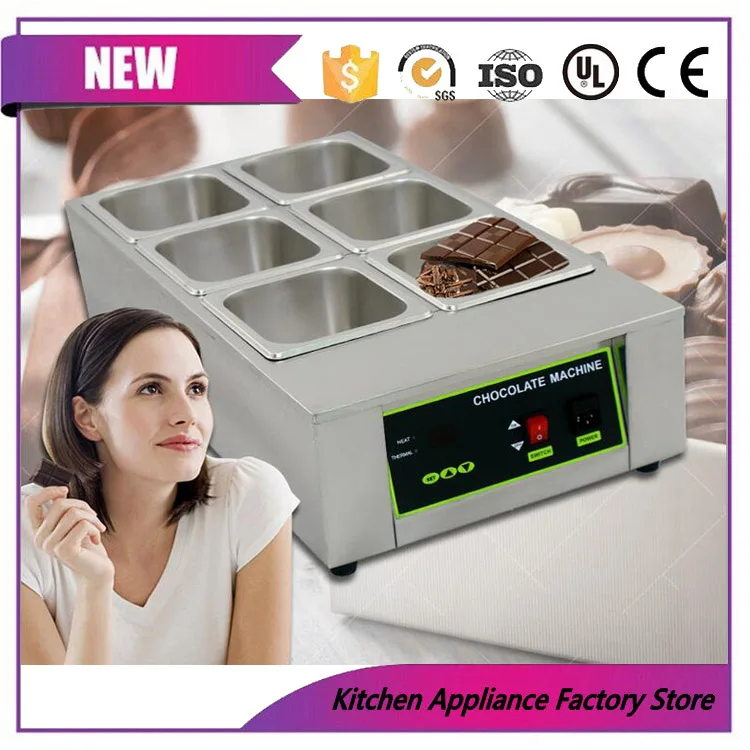 Perfect Free shipping commercial use big capacity 12KG 6 tanks chocolate melt pot maker/chocolate machine  tempering 2