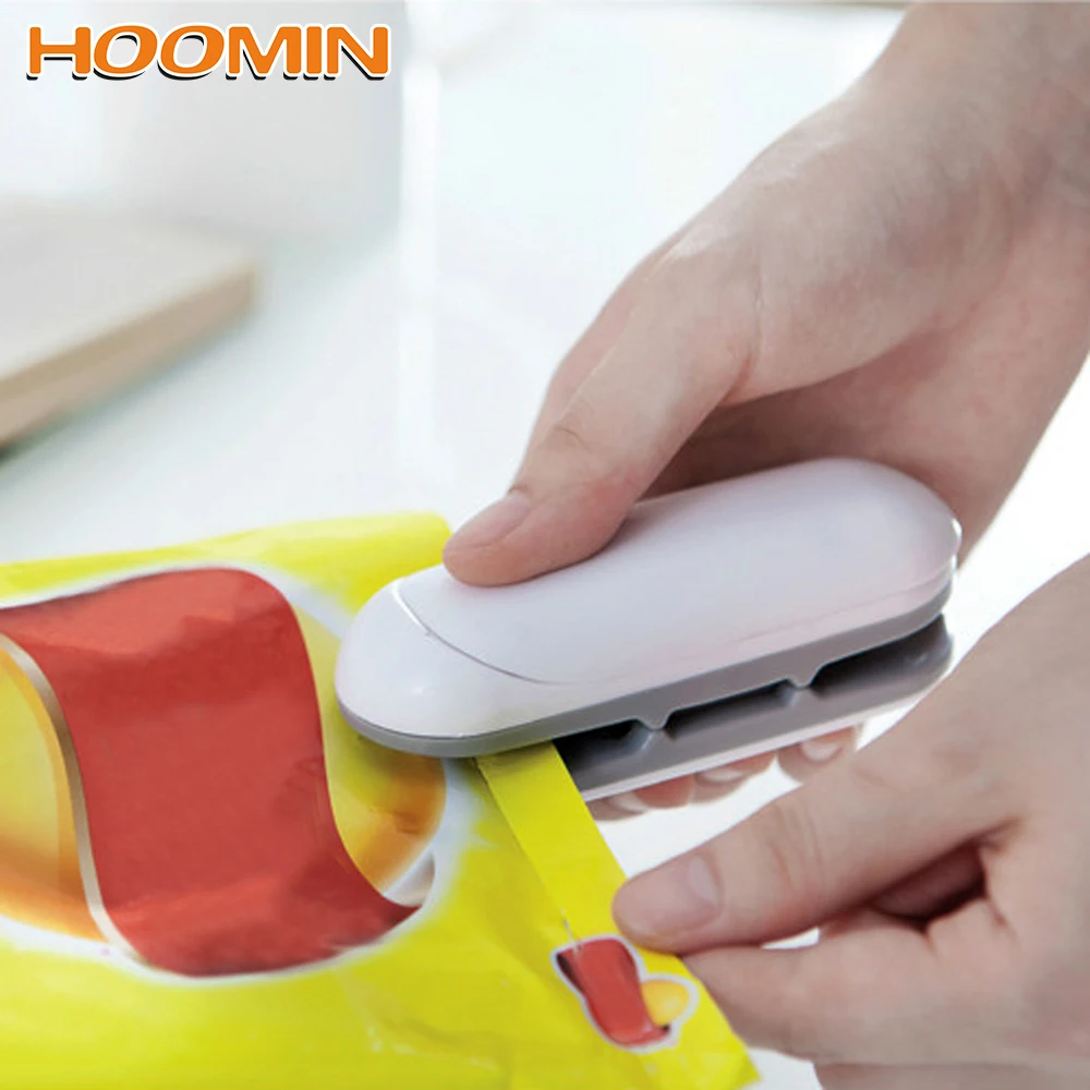 Мини-термоуплотнитель HOOMIN для пластиковых пакетов закусок упаковочные машины с