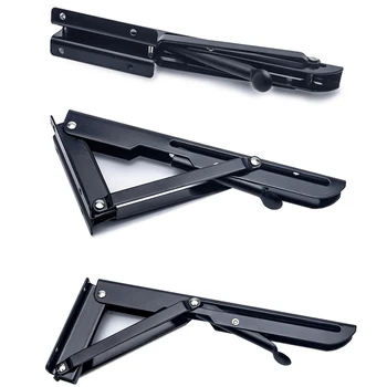 

New 2PCS Decorative wall mounted shelf triangle folding foldable metal bearing table support brackets factory ,400mm x 150mm
