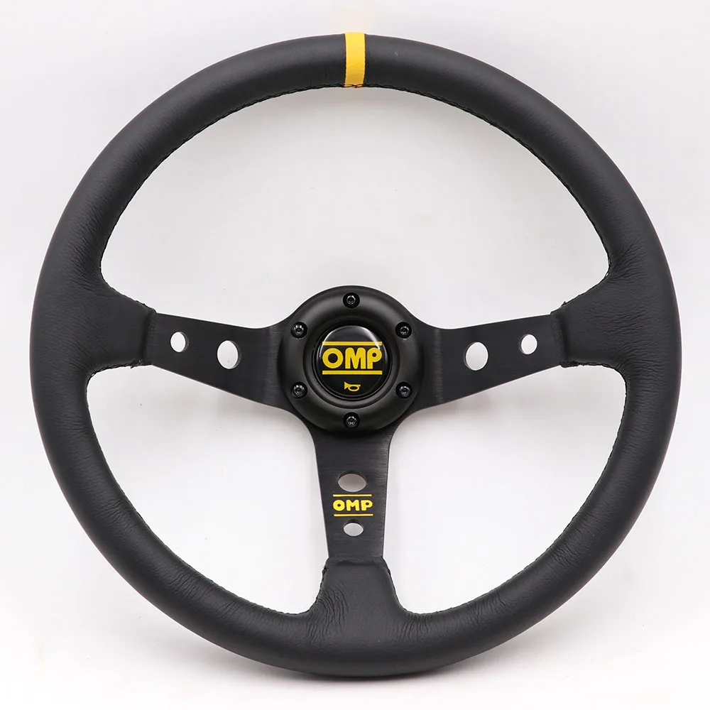 

350mm 14'' OMP Genuine Leather Deep Dish Racing Sports Steering Wheel