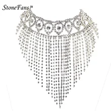StoneFans, колье, длинное ожерелье, s для женщин,, серебряные ювелирные изделия, подвеска, воротник, овальная цепочка, ожерелье, женская мода