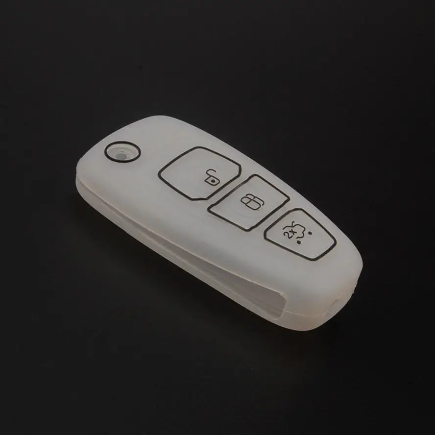 

BBQ@FUKA Fit For Ford Fiesta Focus Mondeo Folding Flip Remote Key Silicone Cover Case Shell White/Red/Blue