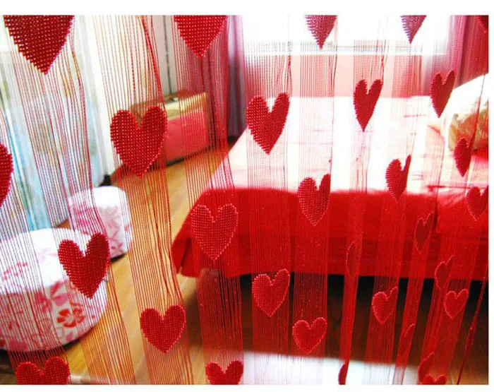 

2019 Cute Heart Line Tassel String Door Curtain Window Room Curtain Valance shower curtain New C401