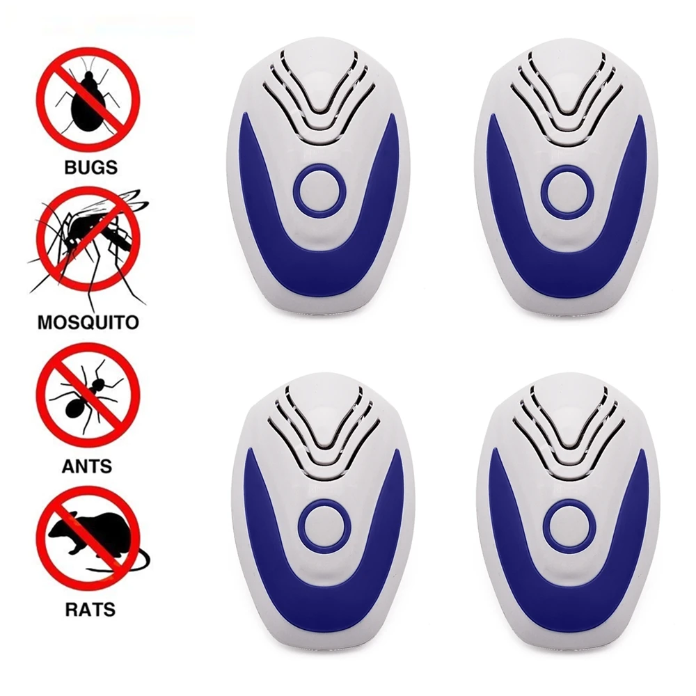 4Pcs Ultrasonic Pest Repeller Electronic Plugin Mosquito
