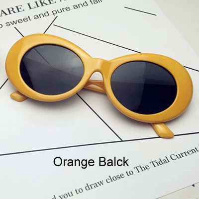 Ralferty ретро овальные солнцезащитные очки модные солнцезащитные очки для мужчин и женщин Винтажные белые UV400 Солнцезащитные очки женские мужские очки - Цвет линз: Orange Balck