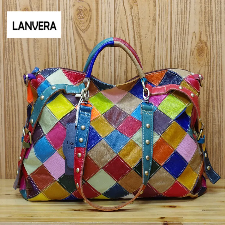

Alexander Style European And American Punk Rivet Pillow Bag Patchwork Female Shoulder Messenger Retro Tote Handbags louis gg bag