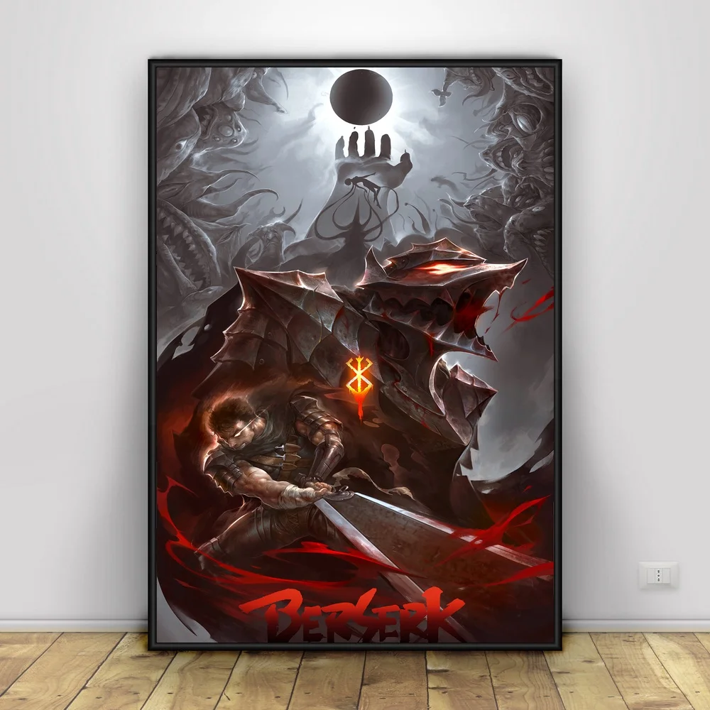 Плакат Berserk планшетофон шелковые плакаты принты для украшения стен|Рисование и