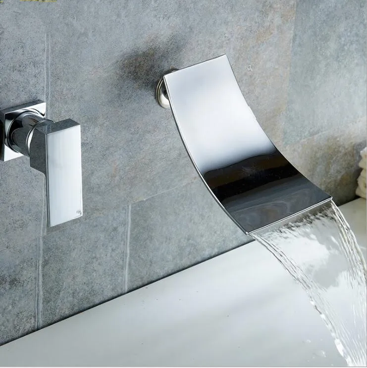 Modern Concealed Bathroom Wall Mounted Chrome Bath...