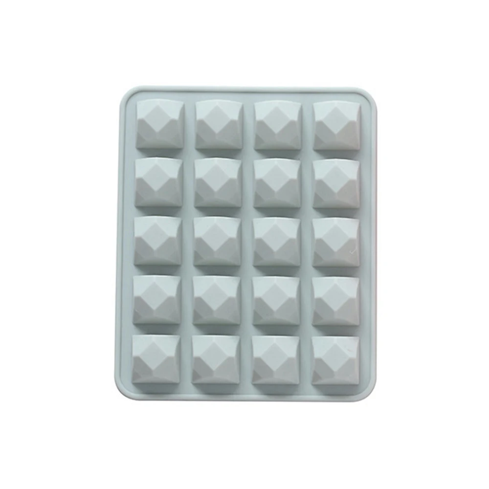 20 Grids Silicone Ice Cube Eco-Friendly Cavity Tray Ice Cubes Diamond Shape Mold Ice Maker for Ice Cube Making - Цвет: Blue