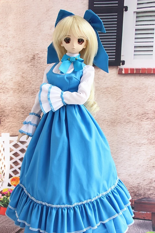 1/4 1/3 тонкий BJD синий костюм горничной для BJD/SD Одежда Аксессуары куклы