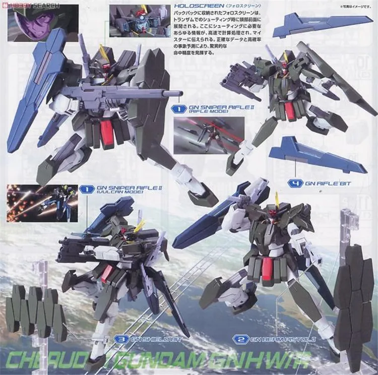 Bandai Gundam 59456 00 HG 1/144 Cherudim GNHW/R мобильный костюм сборные модели наборы аниме фигурки