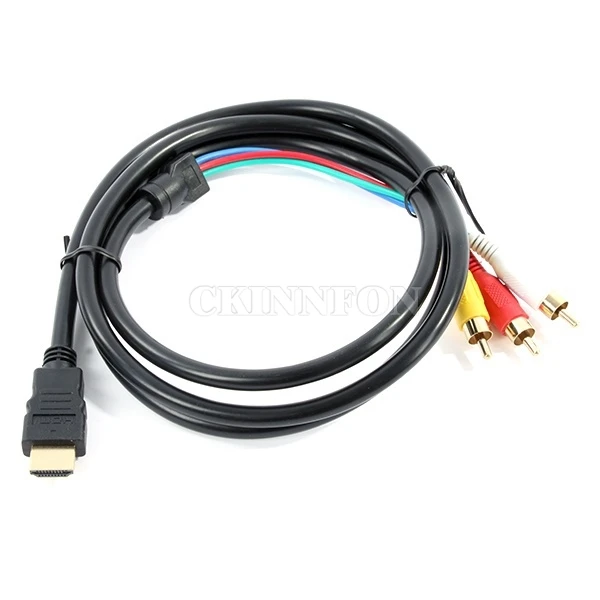 50 шт./лот 5 футов HDMI в 3 RCA Видео Аудио AV компонентный конвертер адаптер кабель для