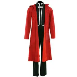Стальной алхимик Эдвард Элрик красная определяются Хэллоуин костюм с пальто Косплэй костюм E001