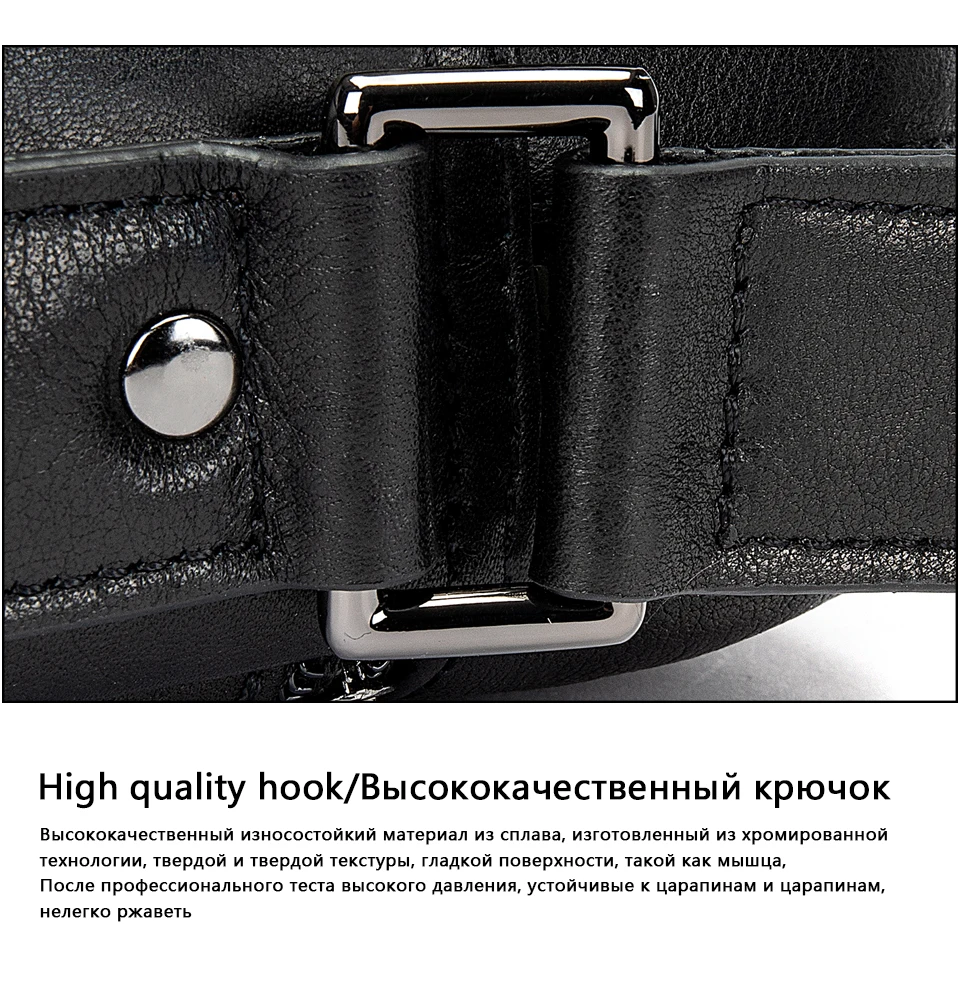 Men's Shoulder Bag for Men Crossbody Bags Genuine Leather Flap Small Male Bussiness Handbags with Zipper Messenger Bag 17