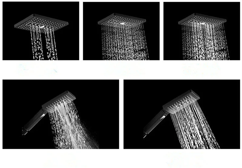 Черный Термостатический душ Европейский черный стиль душ черный набор для ванны с дисплеем настенный подвесной Душ смеситель