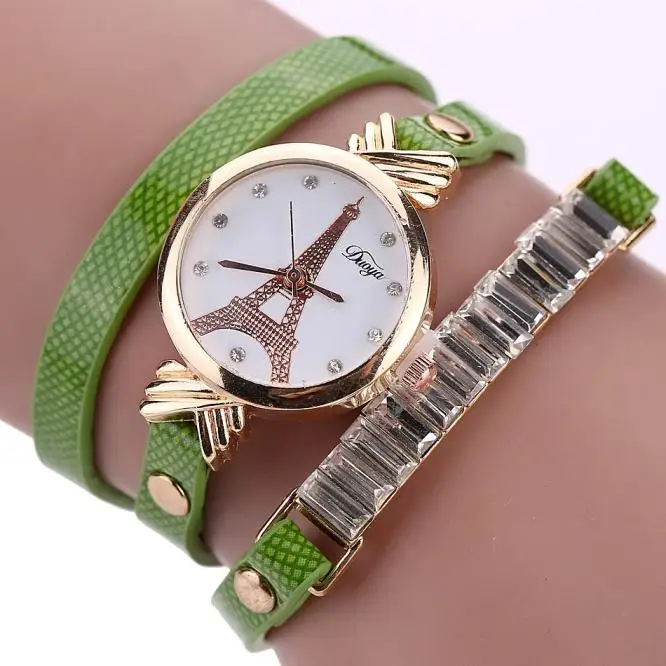 Новые модные изысканные маленькие циферблат женские часы роскошные кожаные объемные наручные часы на браслете со стразами женские