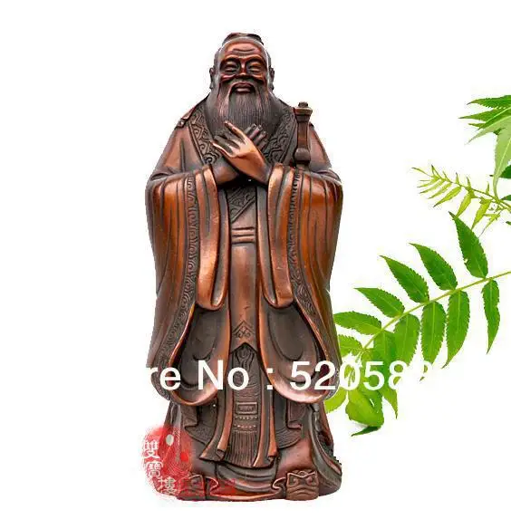 

Large CHINESE SAINT CONFUCIUS BRONZE Copper STATUE FIGURE 10"HIGH